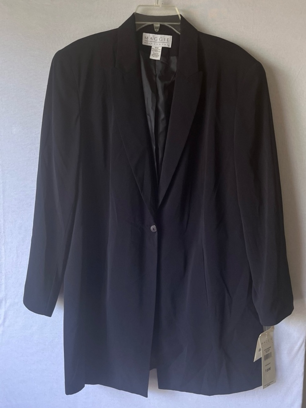 NWT Vintage Maggie McNaughton Black Blazer Jacket Women’s 16W Career Core